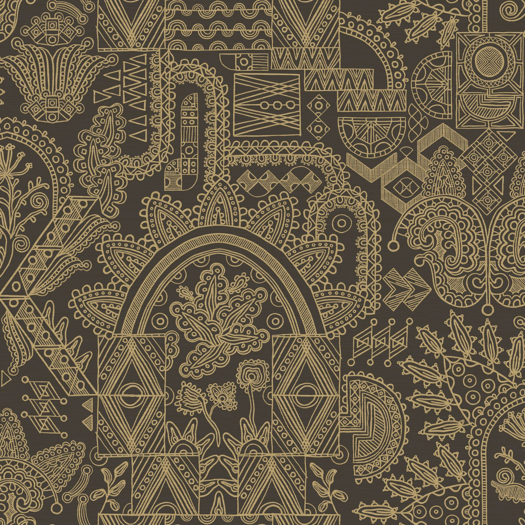 Tapeta z flizelínu JOIE čierna so zlatou