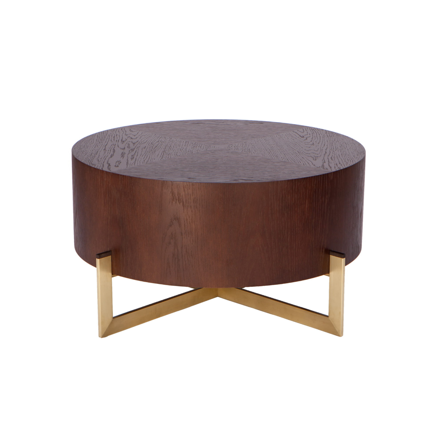KRYSS brown coffee table with a gold base