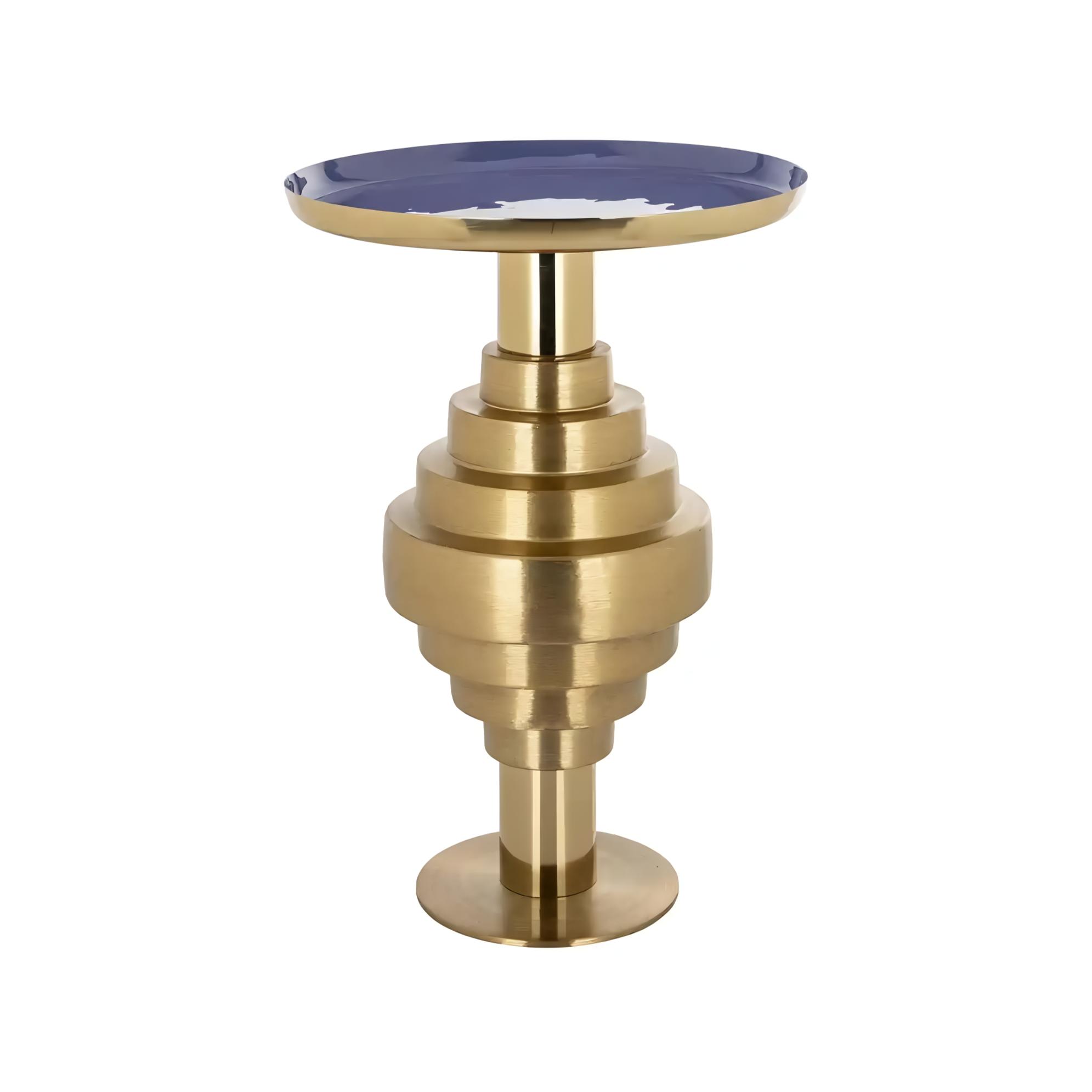 RENAO side table blue top with gold