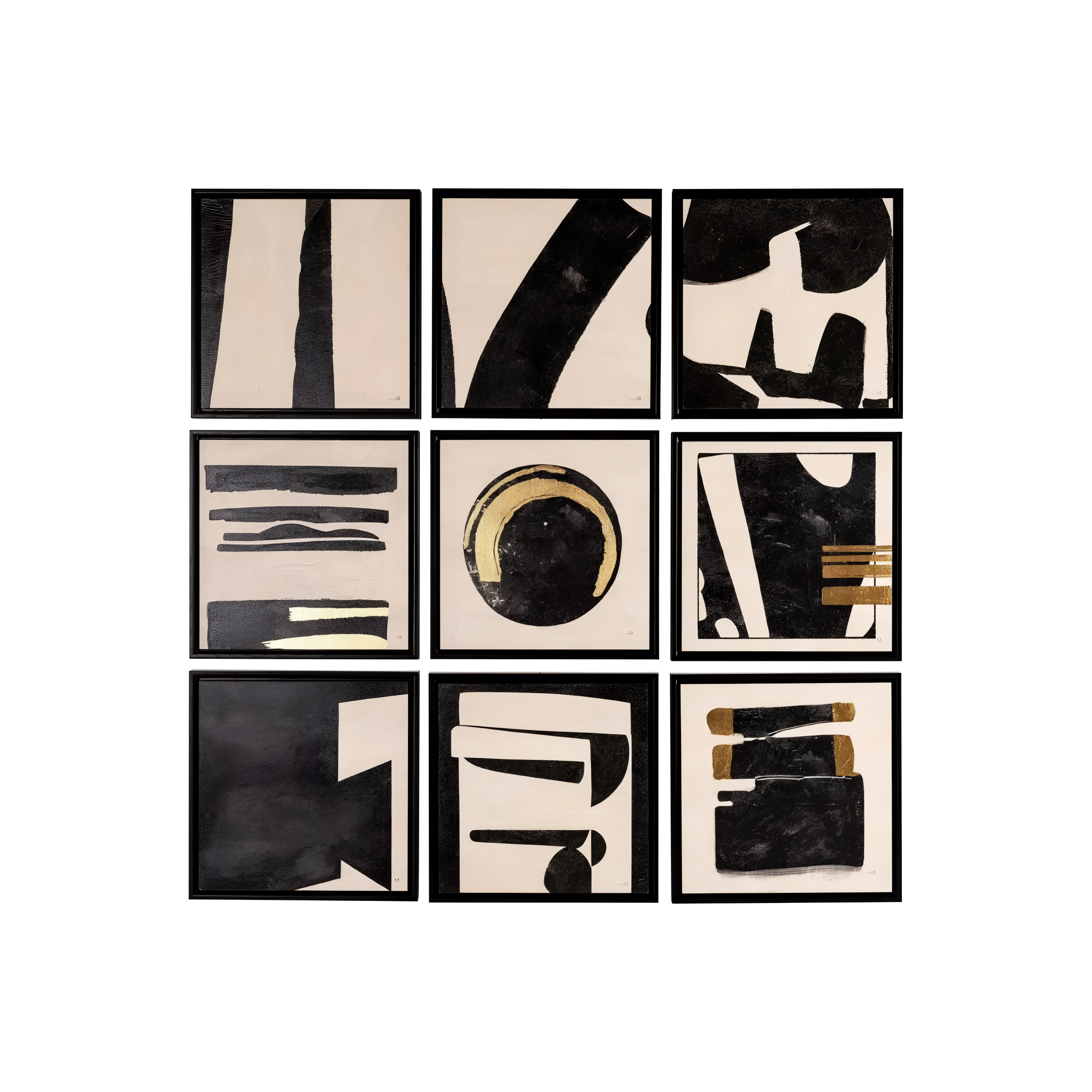 Súprava obrazov GABRI čierno-bežová