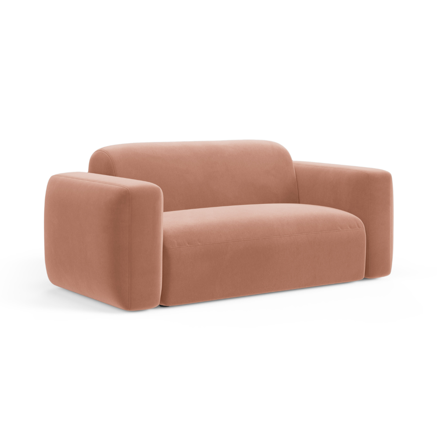 Sofa z jemného velúru pre 2 osoby STRINO ružová