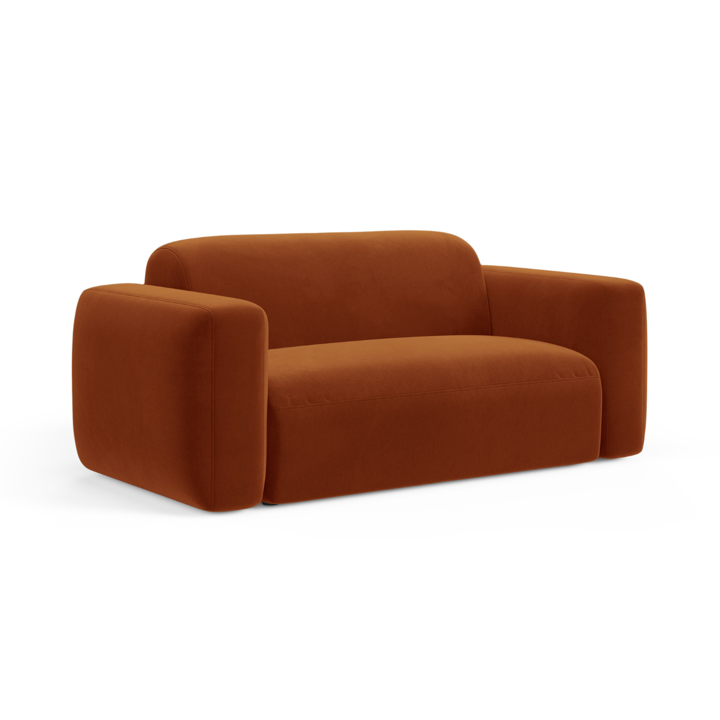 Sofa z jemného velúru 2-miestna STRINO terakota