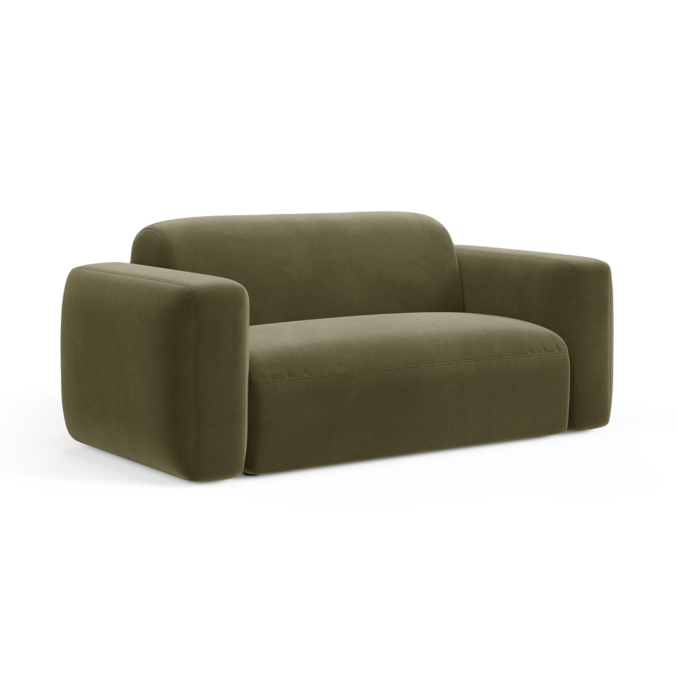 Sofa z jemného velúru pre 2 osoby STRINO zelená