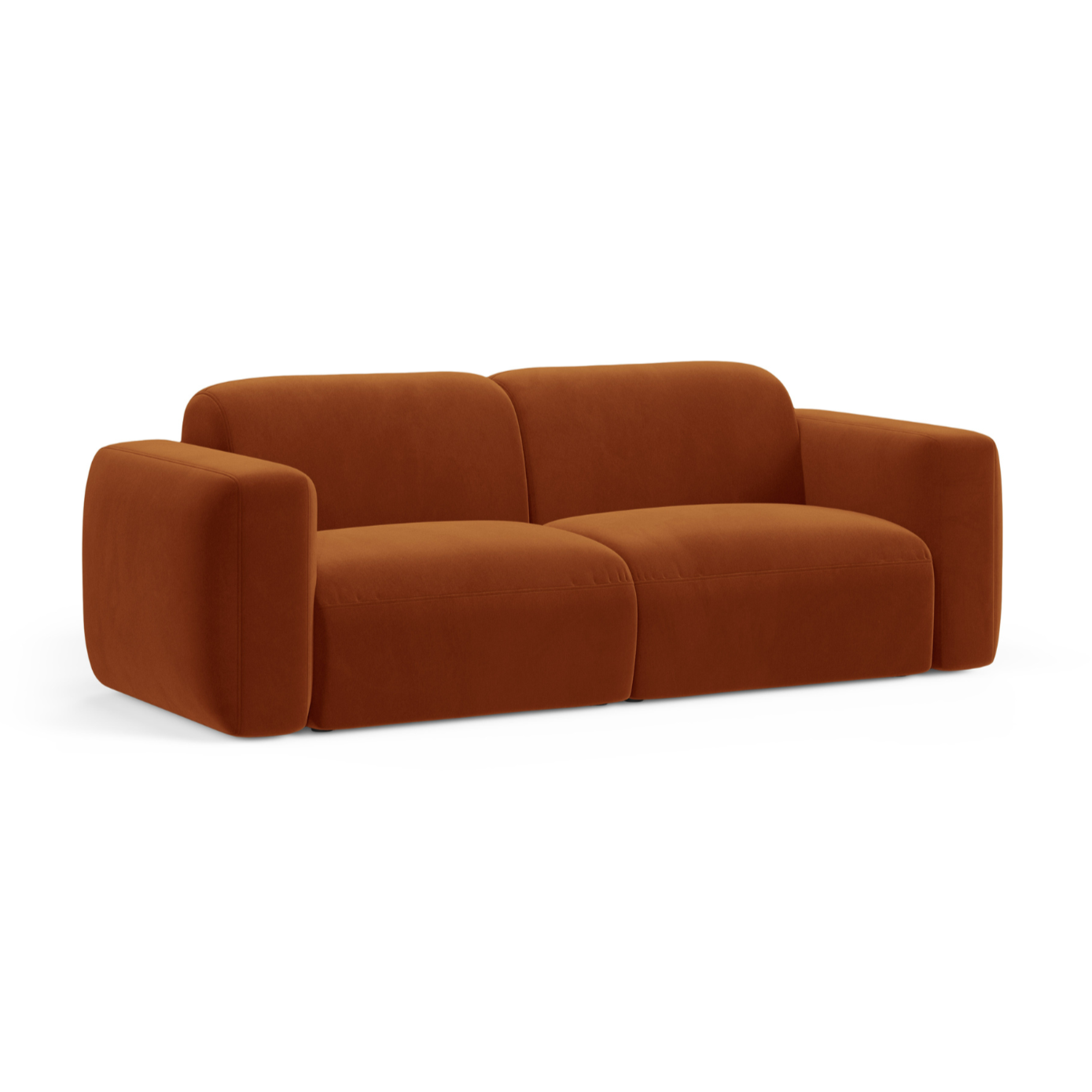 Sofa z jemného velúru 3-miestna STRINO terakota