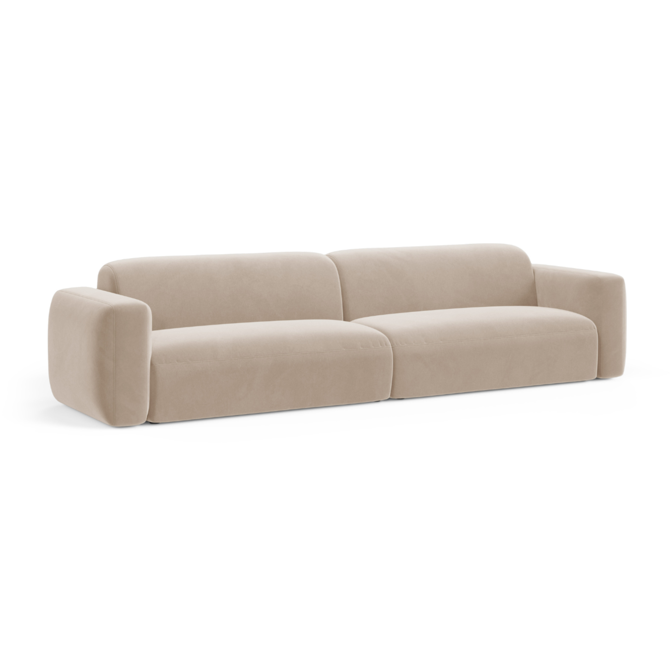 Sofa z jemného velúru pre 4 osoby STRINO béžová
