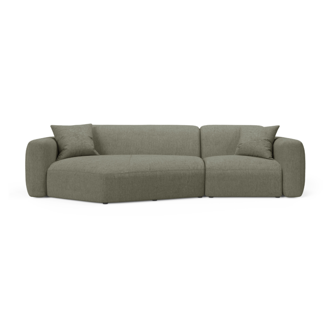 Left-sided corner sofa STRINO olive chenille