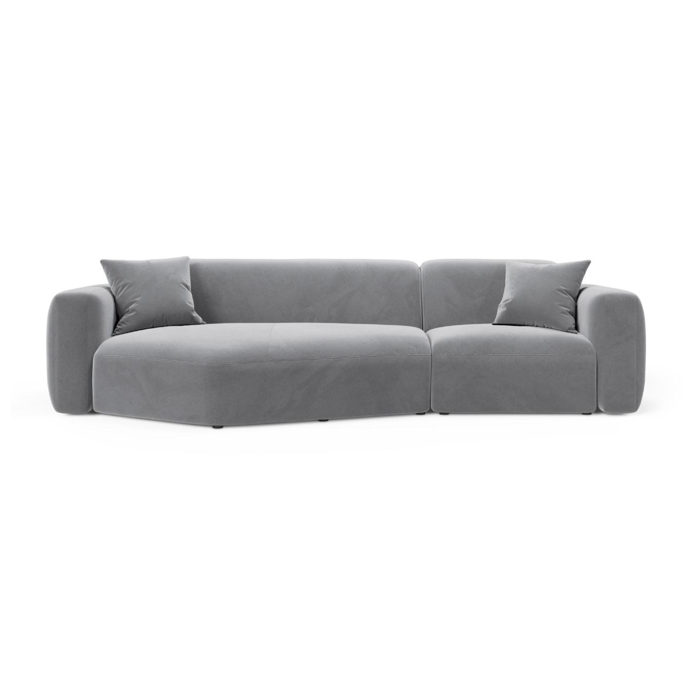 Left-facing velvet corner sofa STRINO gray