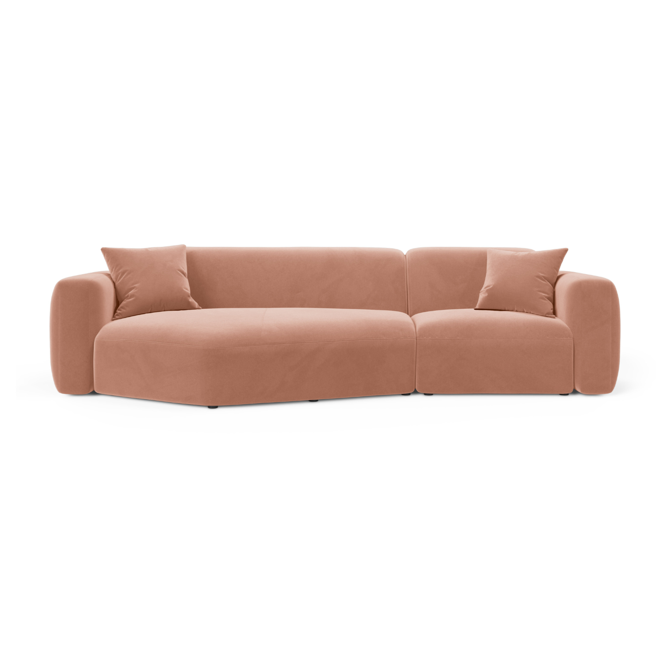 Left-facing velvet corner sofa STRINO pink