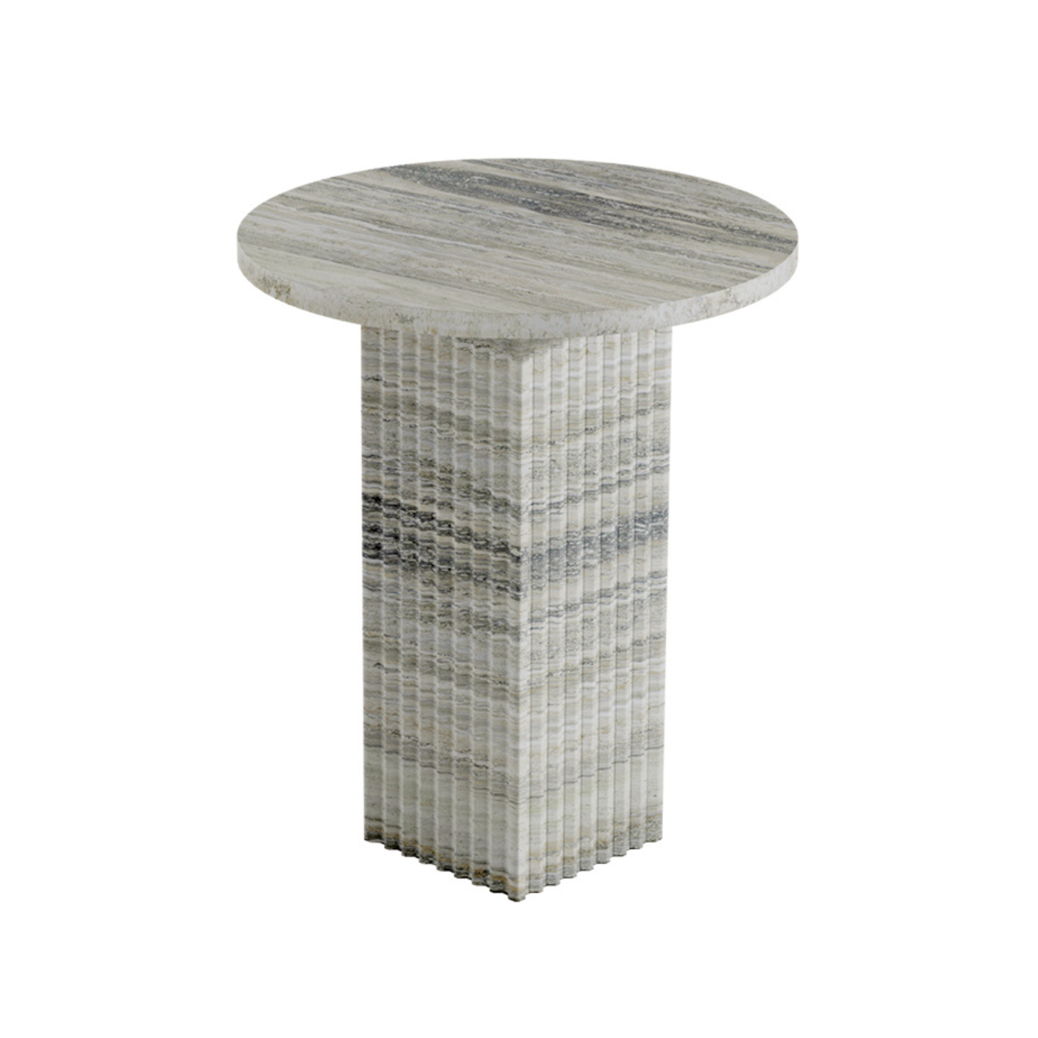 SOHO Side Table Gray Travertine