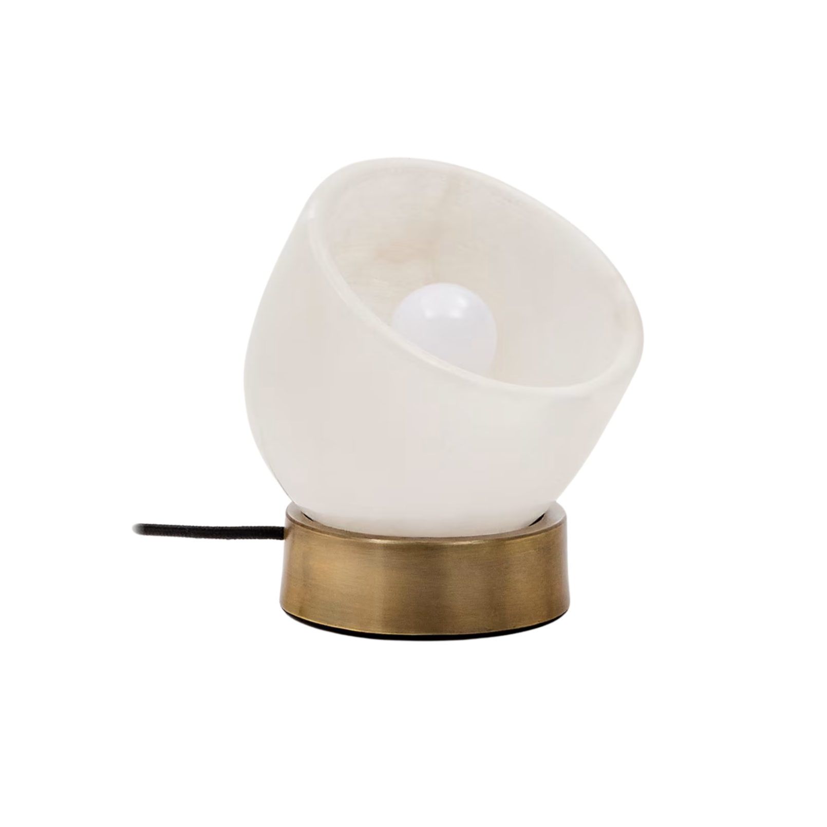 Stolná lampa SHENLI alabaster a mosadz