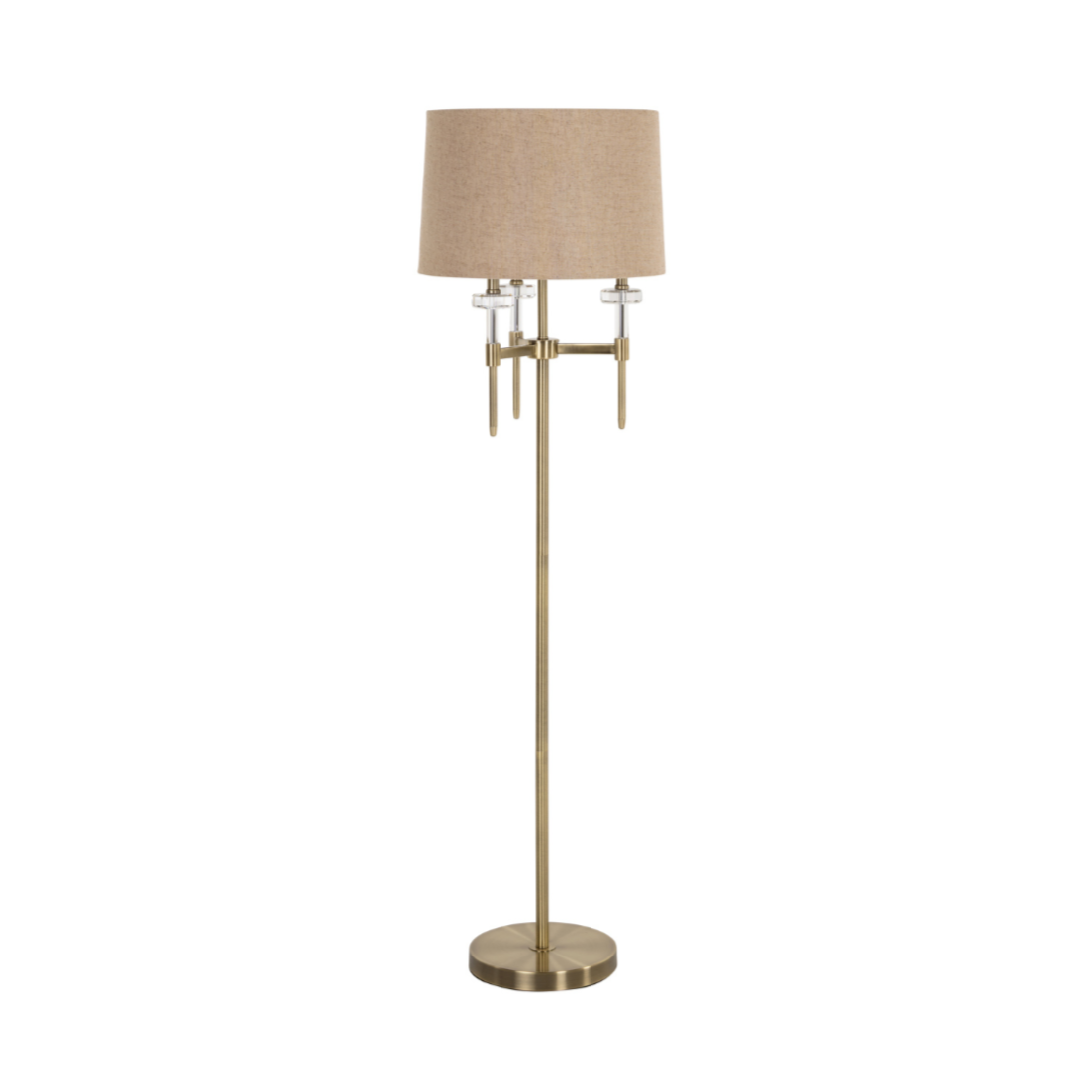 Floor lamp JOSIE beige shade with a golden base