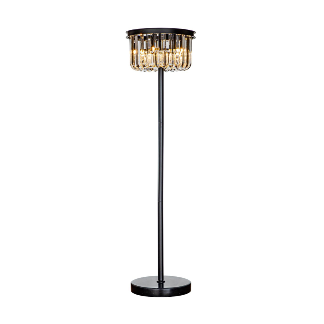 Stolná lampa DAGMAR sklo s čiernym podstavcom