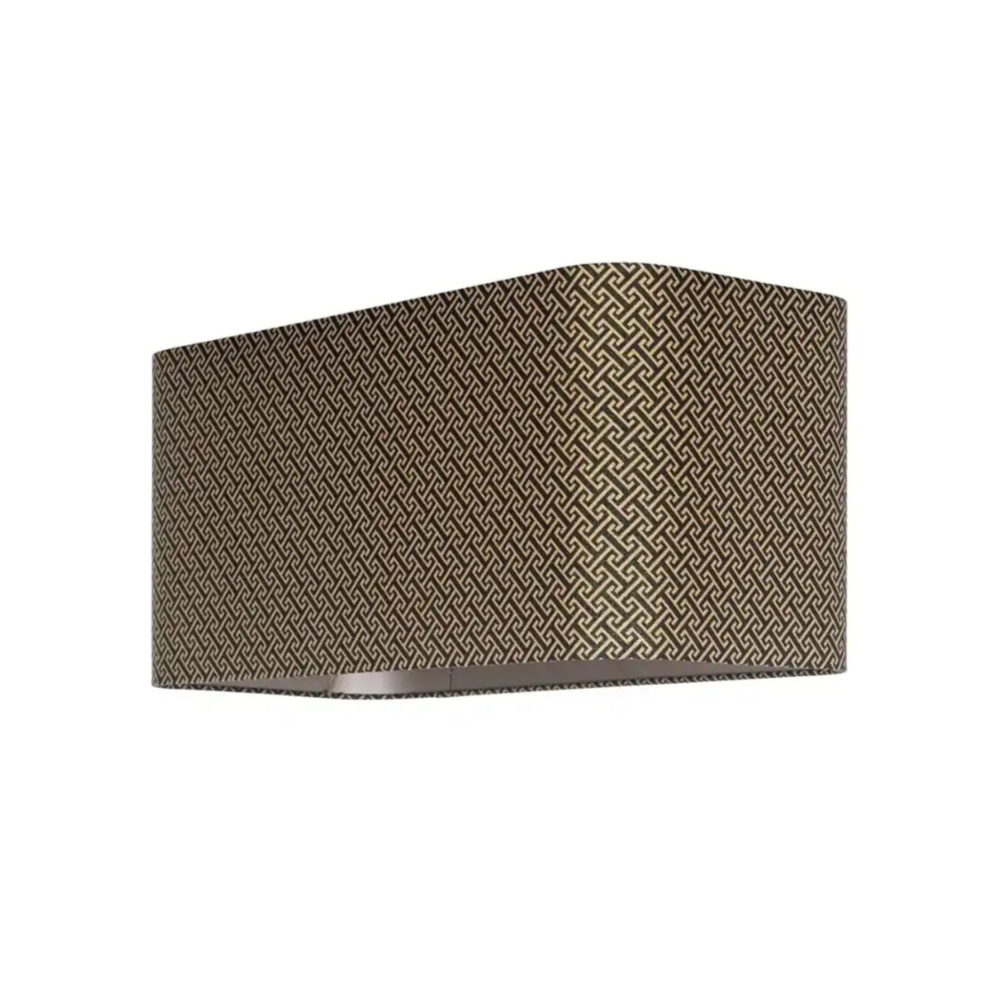 Rectangular GEO black lampshade with beige