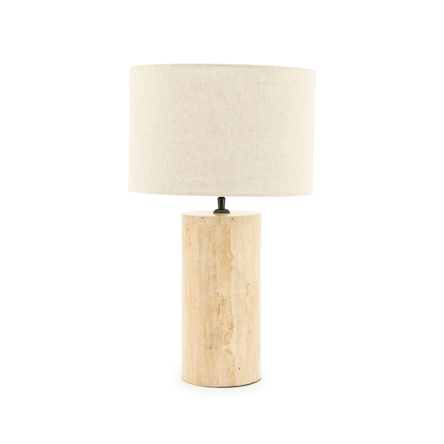 Stolná lampa AMARA travertín s béžovým tienidlom