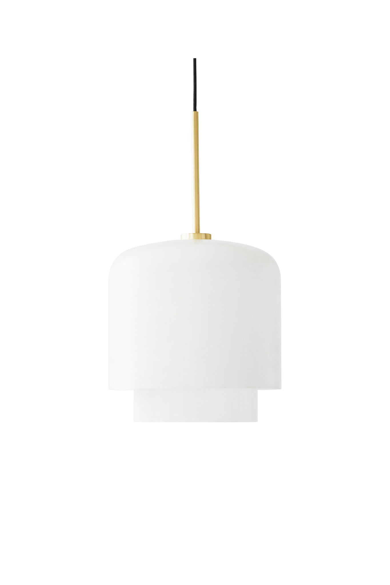 Závesná lampa MEGUMI biela s mosadzným povrchom