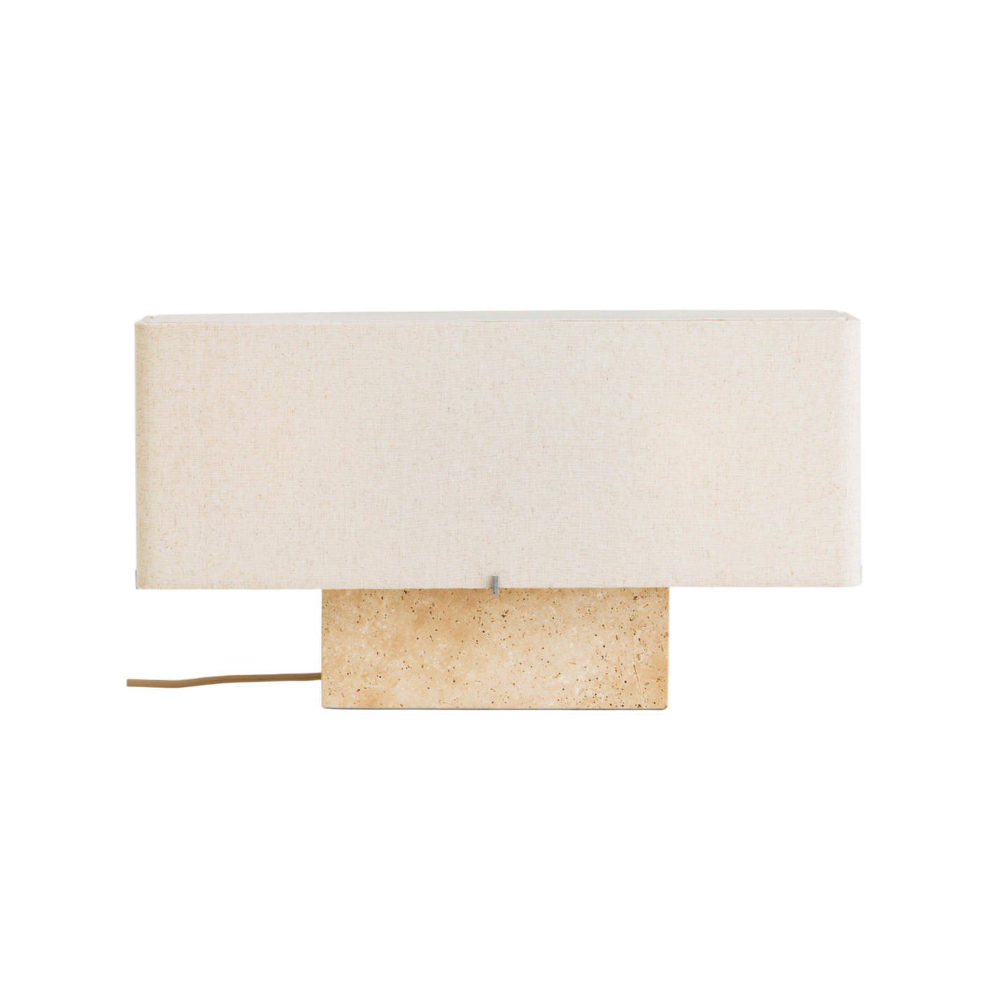 NONNA table lamp with travertine base and linen shade