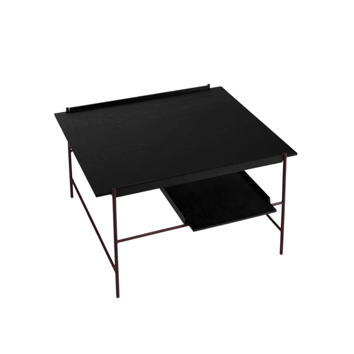 KANSO Black Coffee Table with Purple Base
