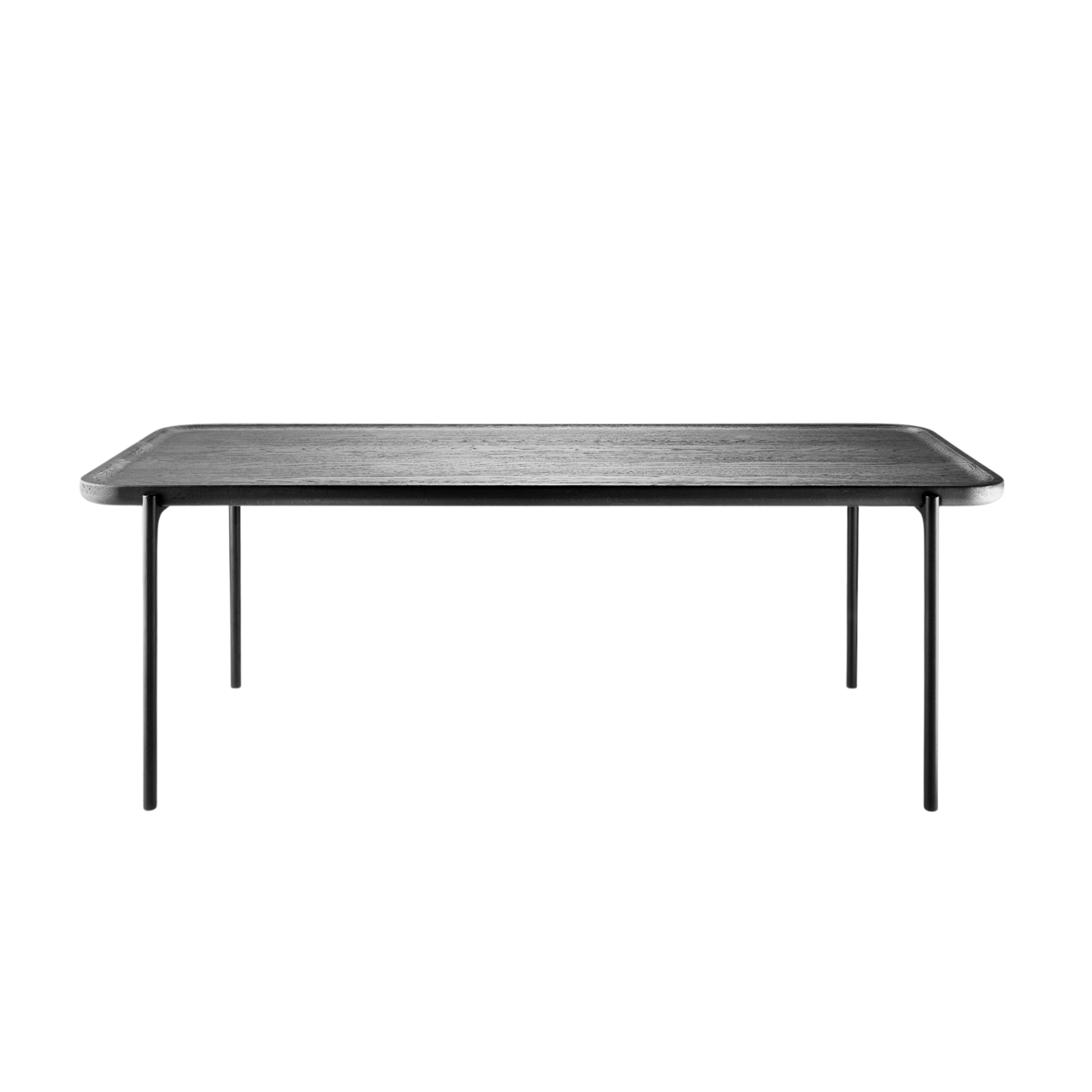 Rectangular Side Table SAVOYE Black Oak with Black Base