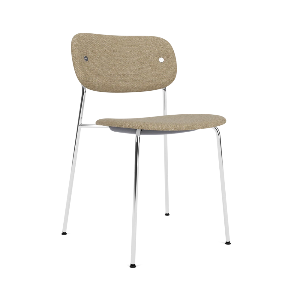 CO Chair beige boucle with chrome base