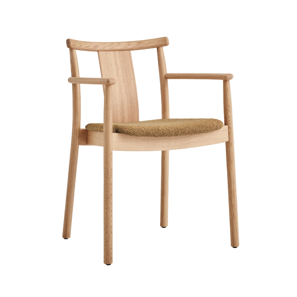 MERKUR chair in oak wood with green seat