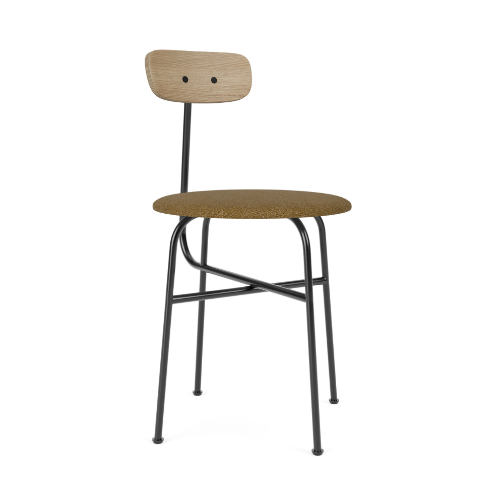 AFTEROOM chair with oak veneer and upholstered green seat