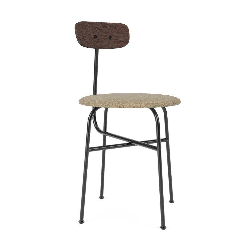 Stolička AFTEROOM tmavý dubový dyha s béžovým čalúneným sedadlom