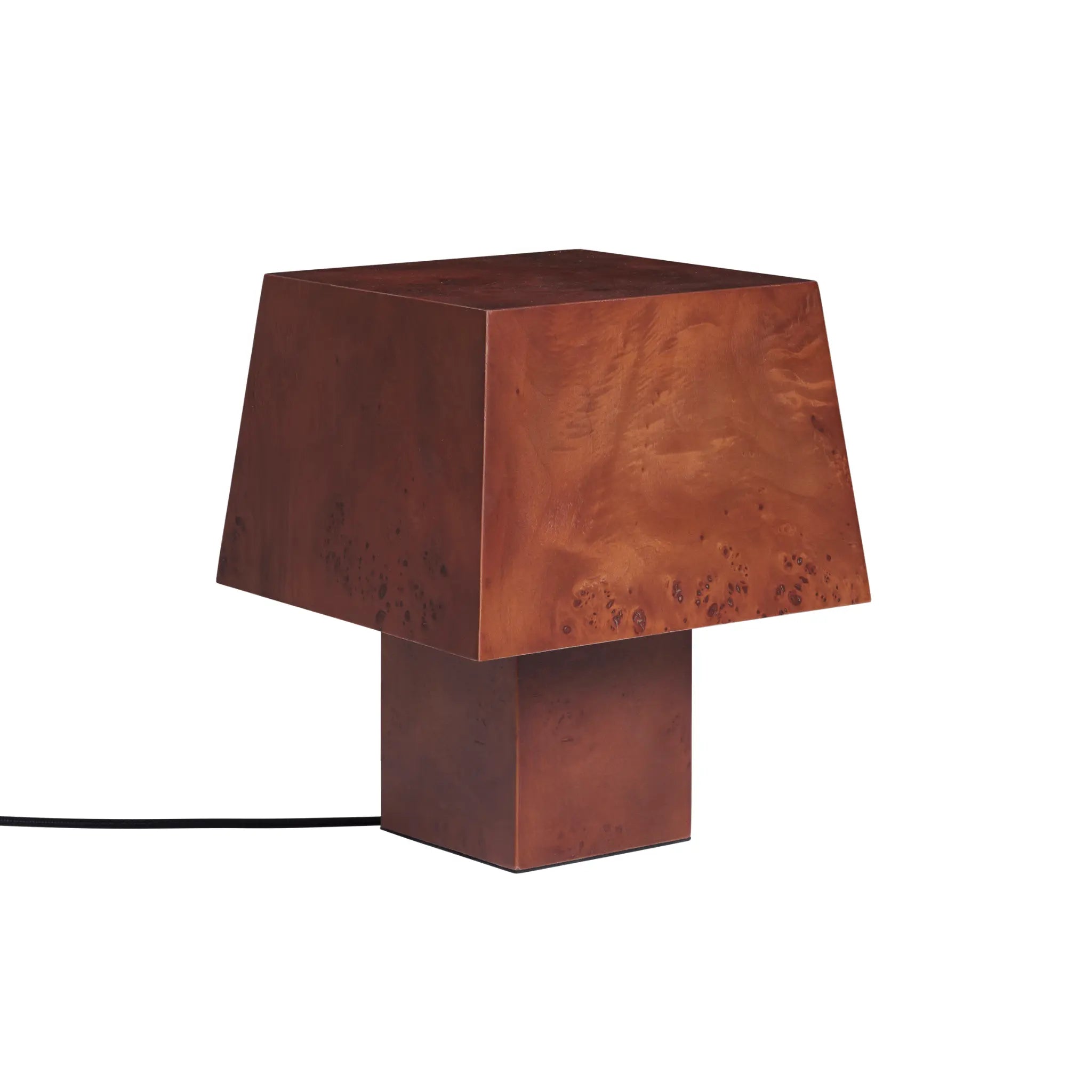 Stolná lampa BURL tmavohnedá dyha