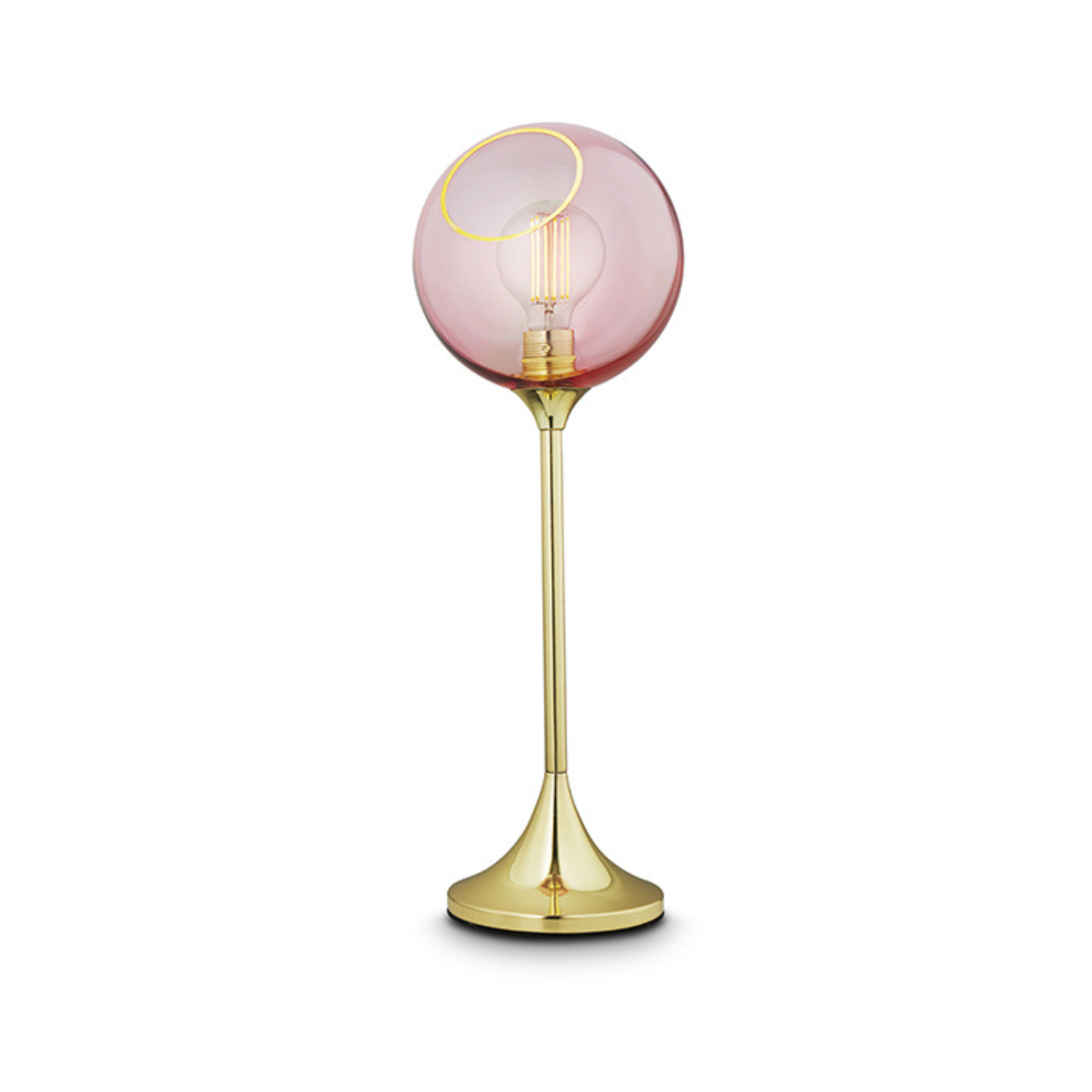 BALLROOM pink table lamp with a gold base