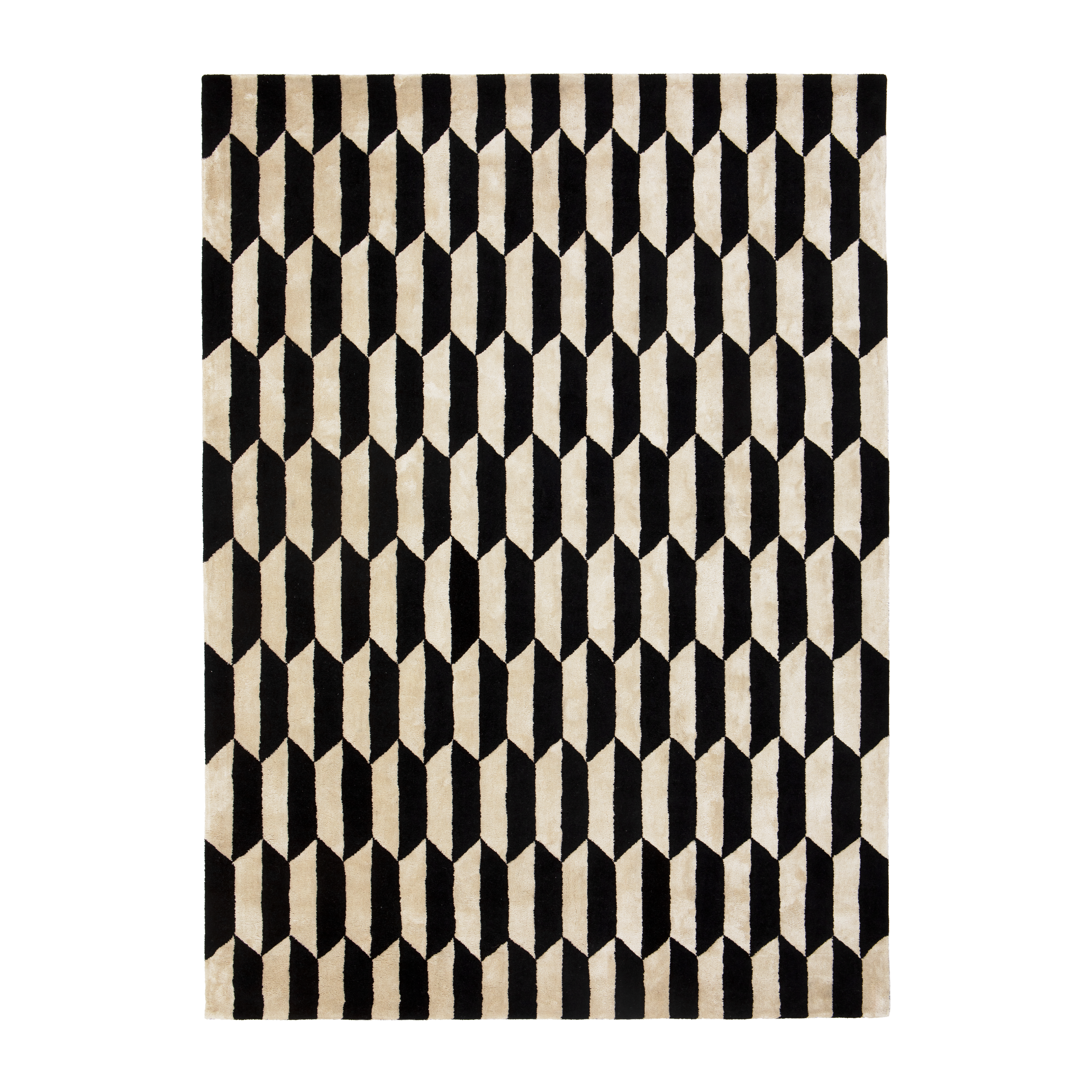 NOBLE cream rug with black