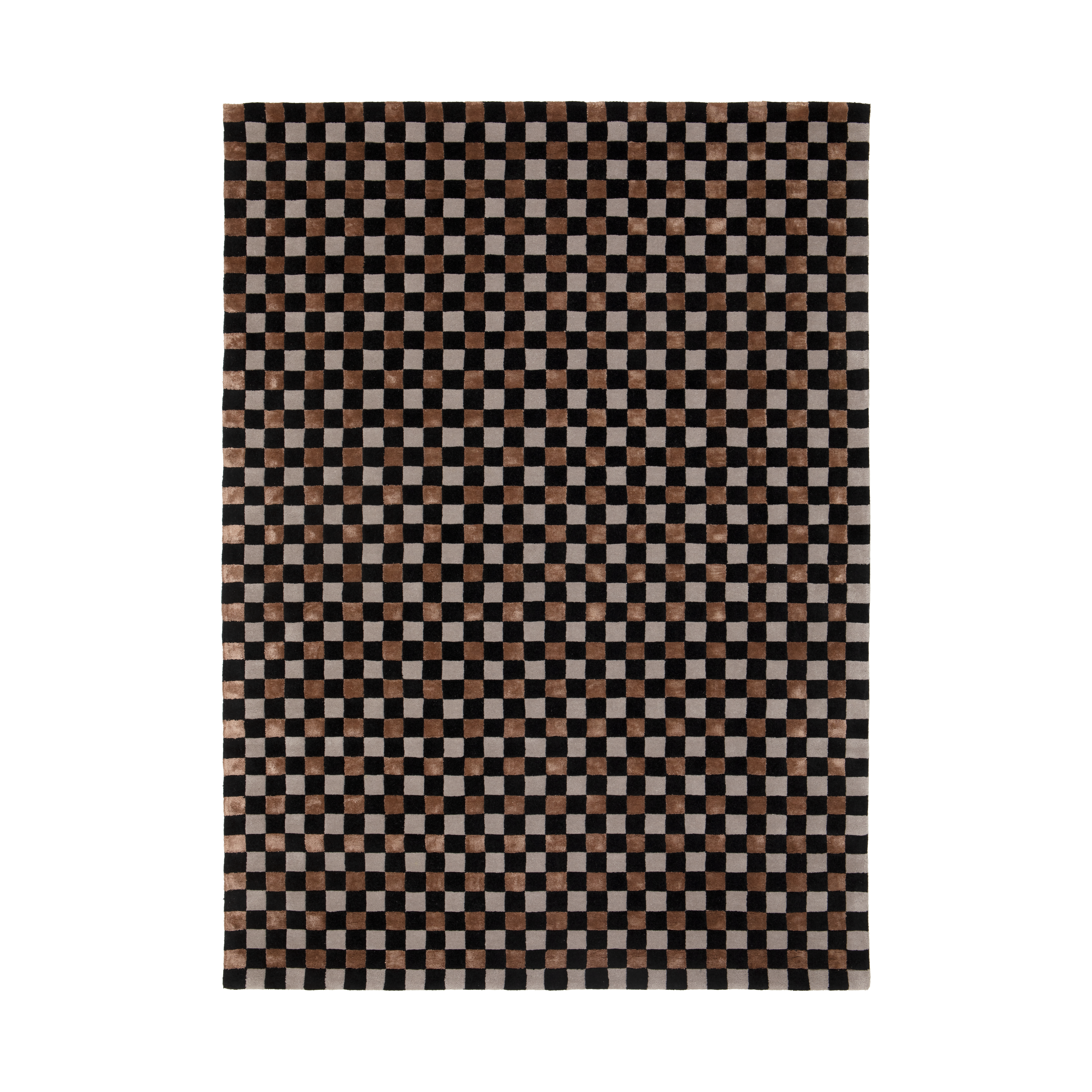 FLICKER rug in black with gray and brown