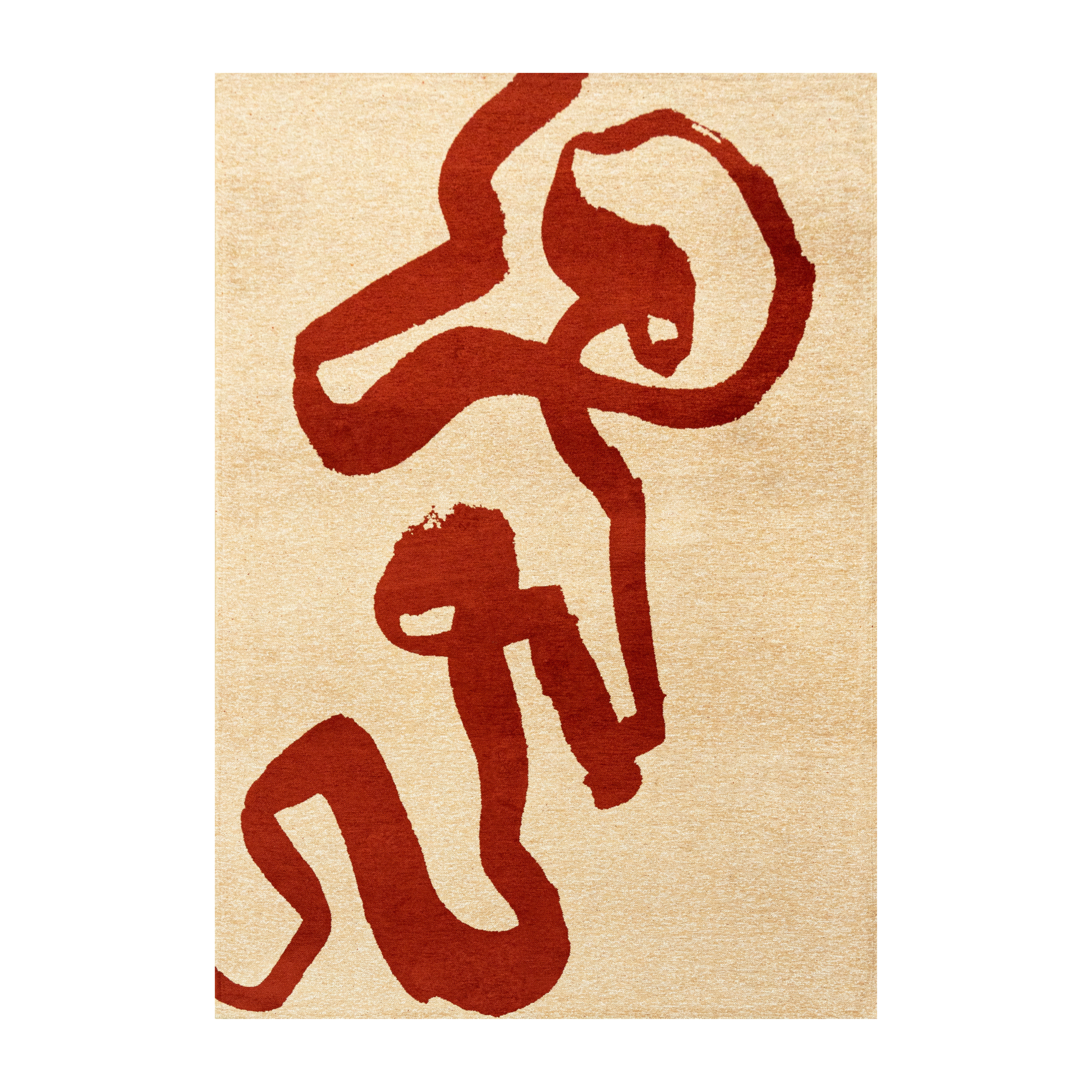 RIBBON Beige Carpet with Red