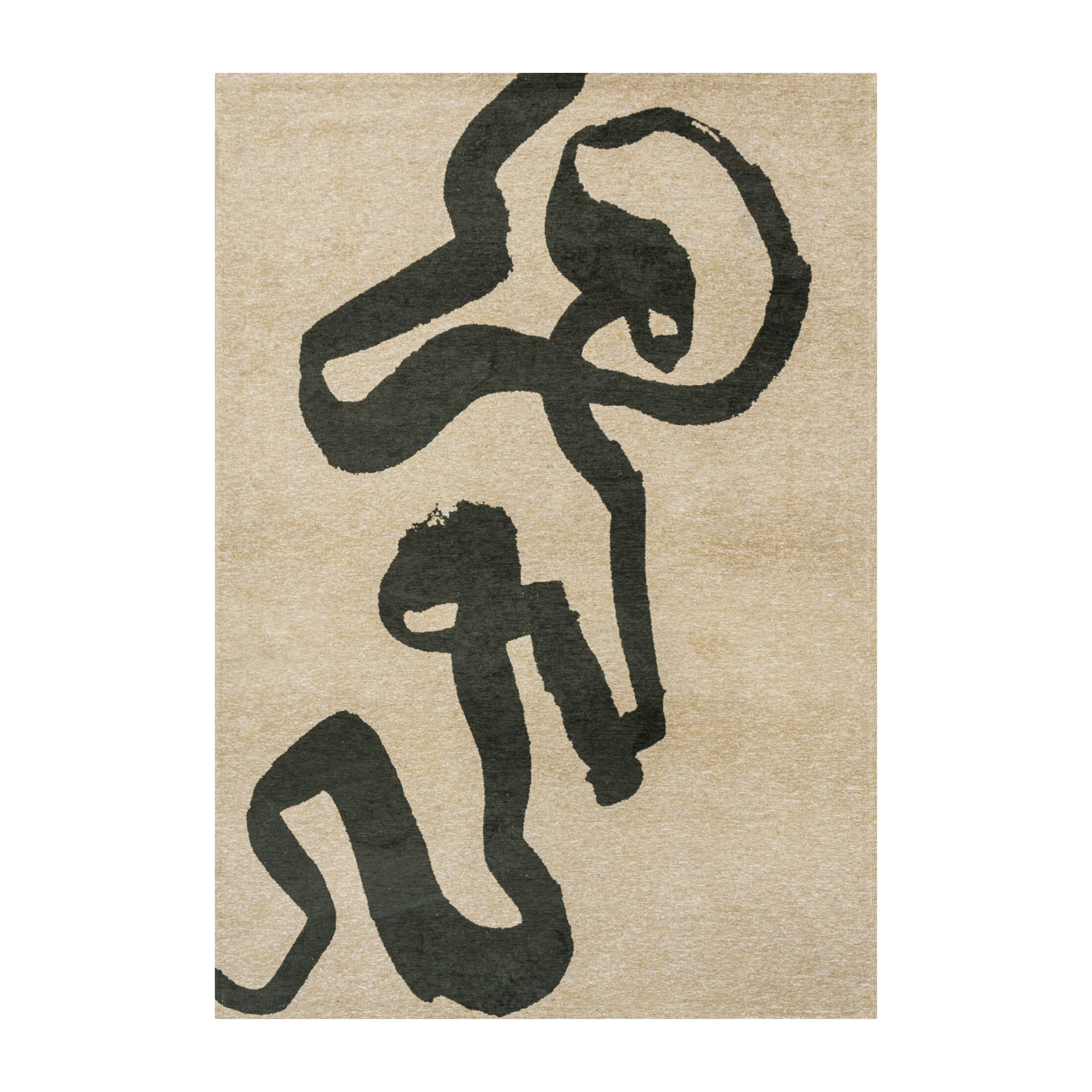 Koberec RIBBON béžový s tmavozelenou