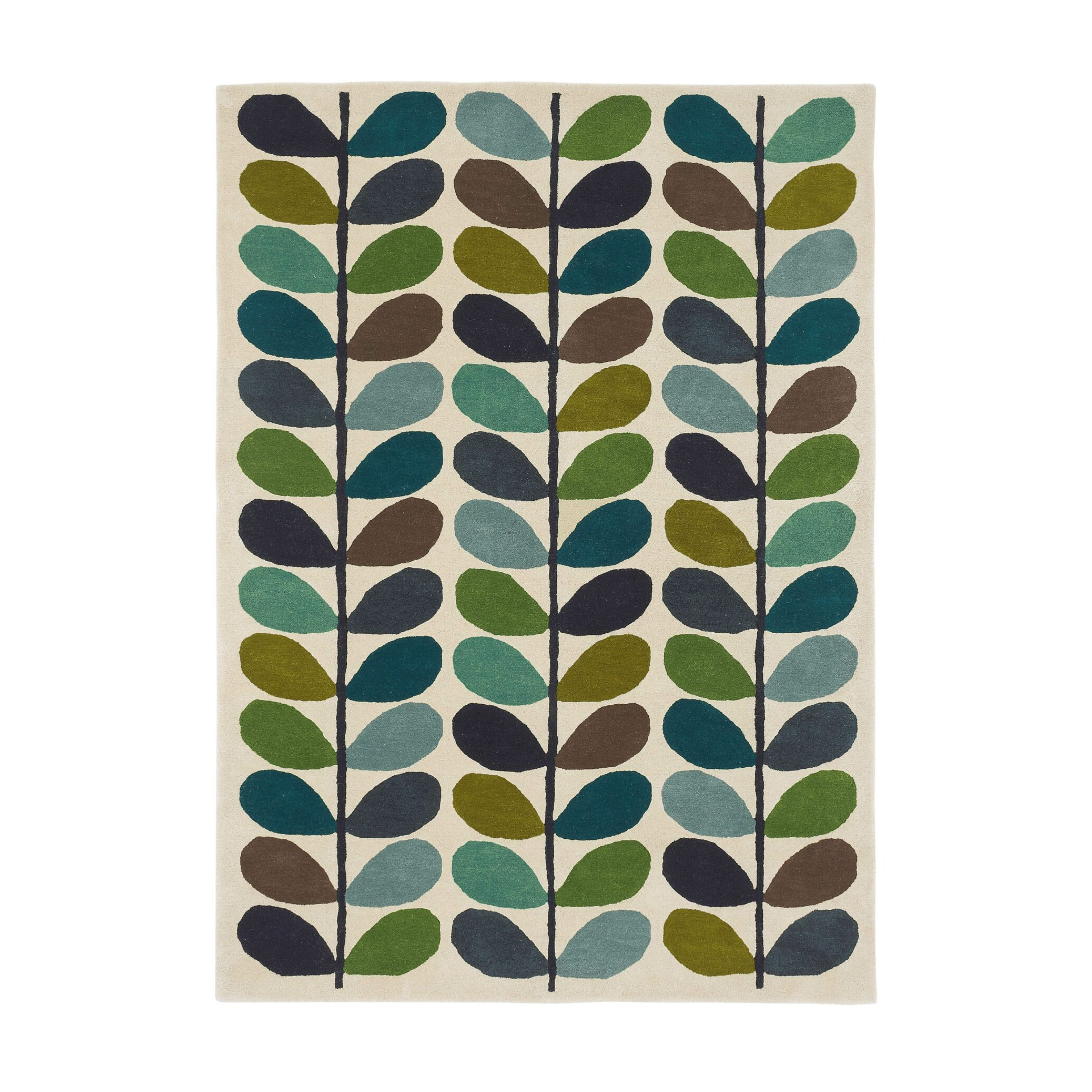 CLASSIC STEM KINGFISHER rug beige with green