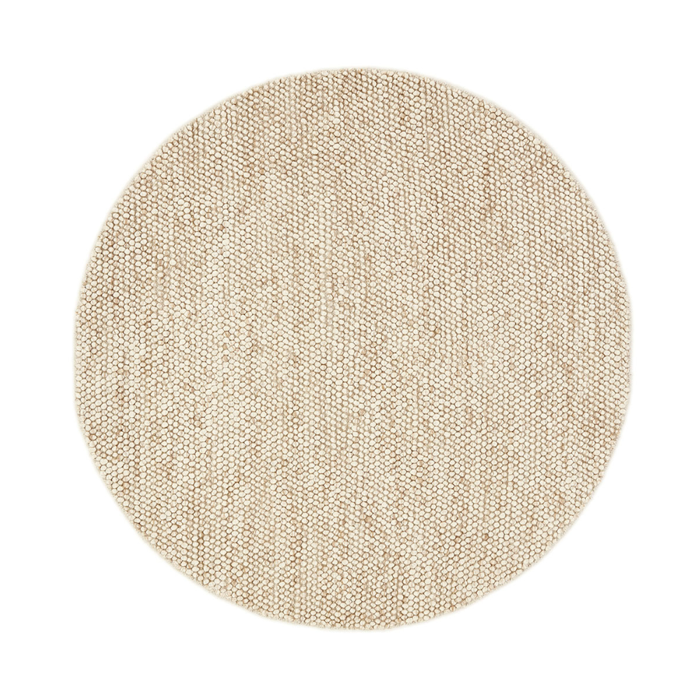Beige round rug BUBBLES