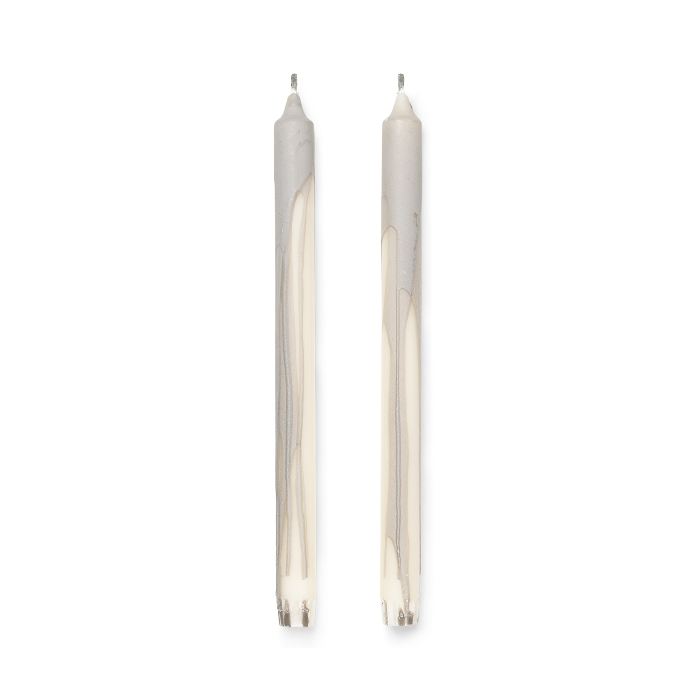 Súprava sviečok DRYP béžová so sivou