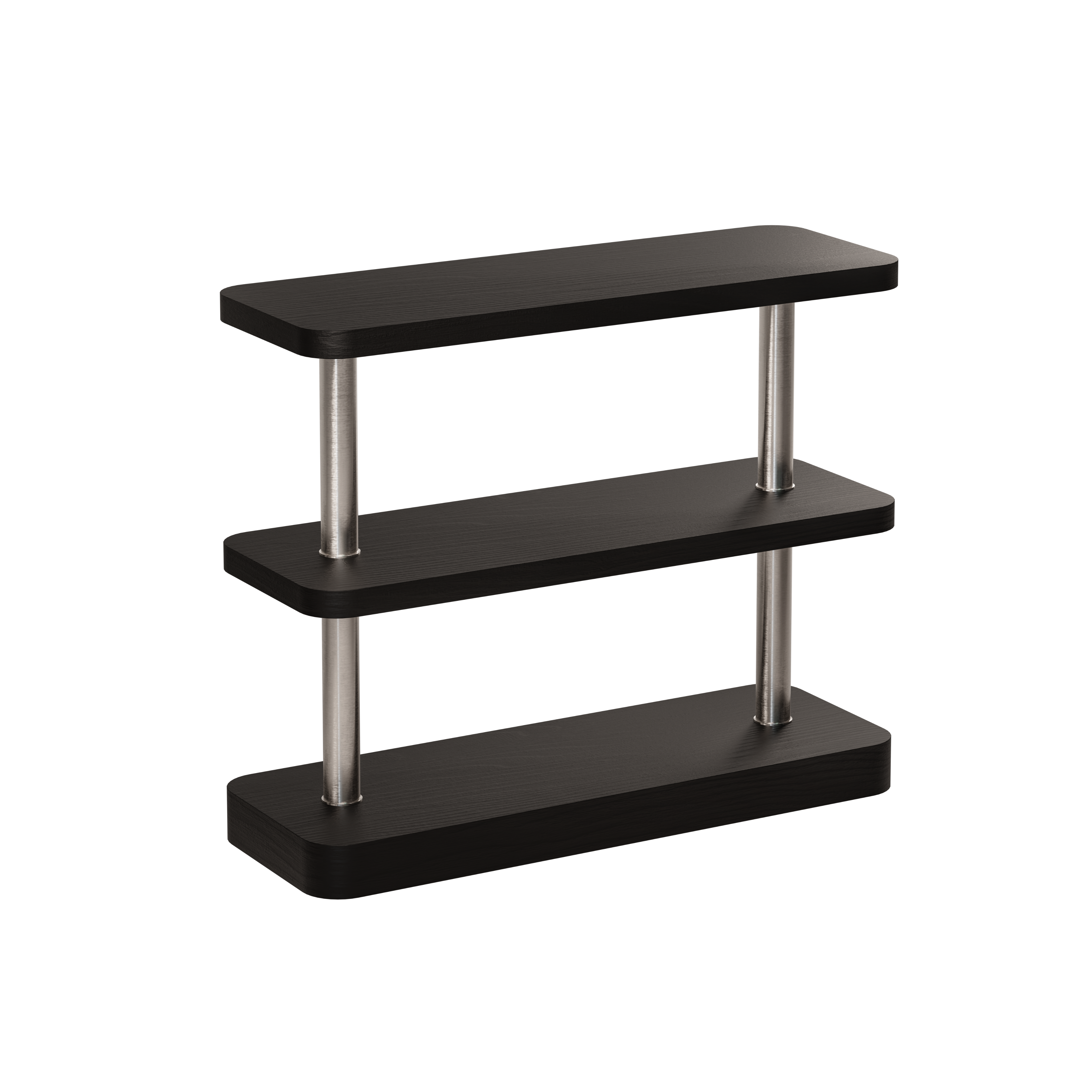 MOD black raven veneer shelf with steel elements