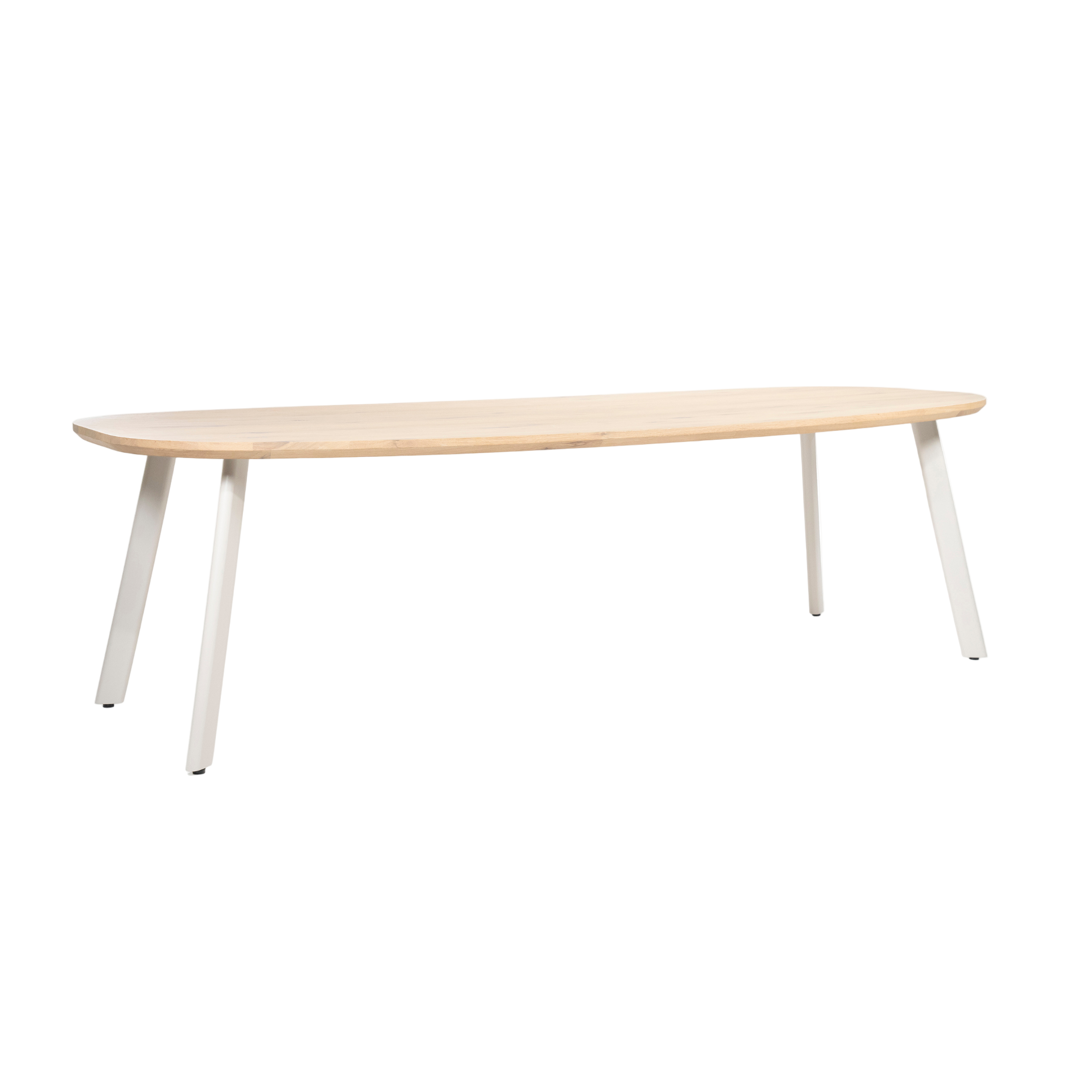 Ovalný stôl DION z dubového dreva s kovovou základňou