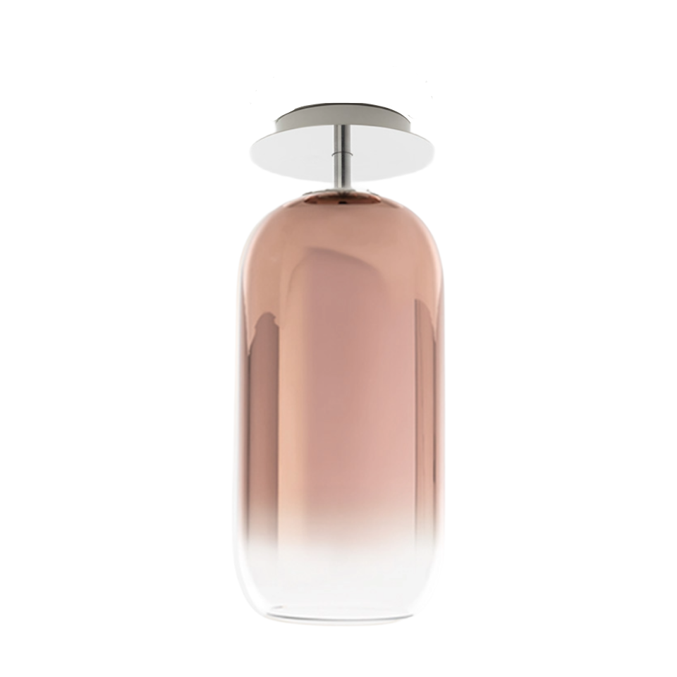 Stropná lampa GOPLE medená so strieborným povrchom