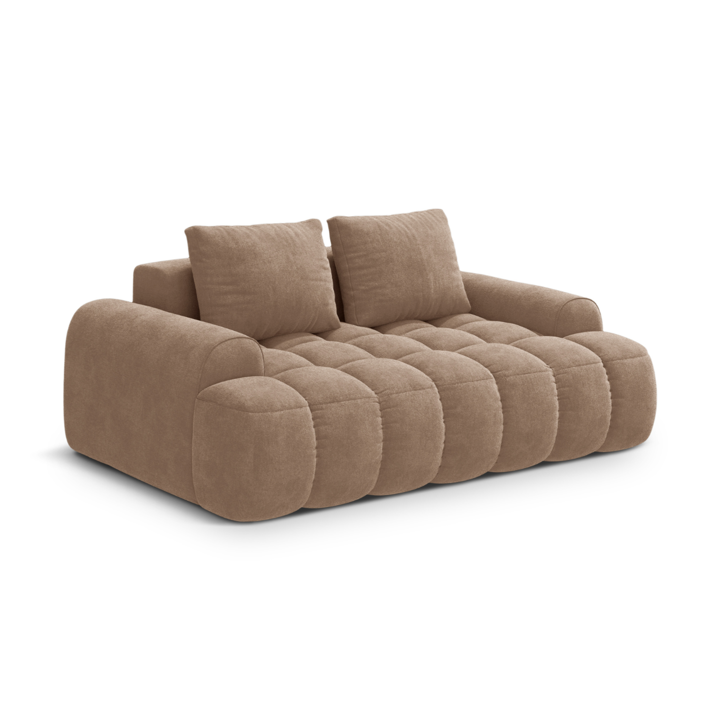 Velvet 2-Seater Sofa LINZ Dark Beige