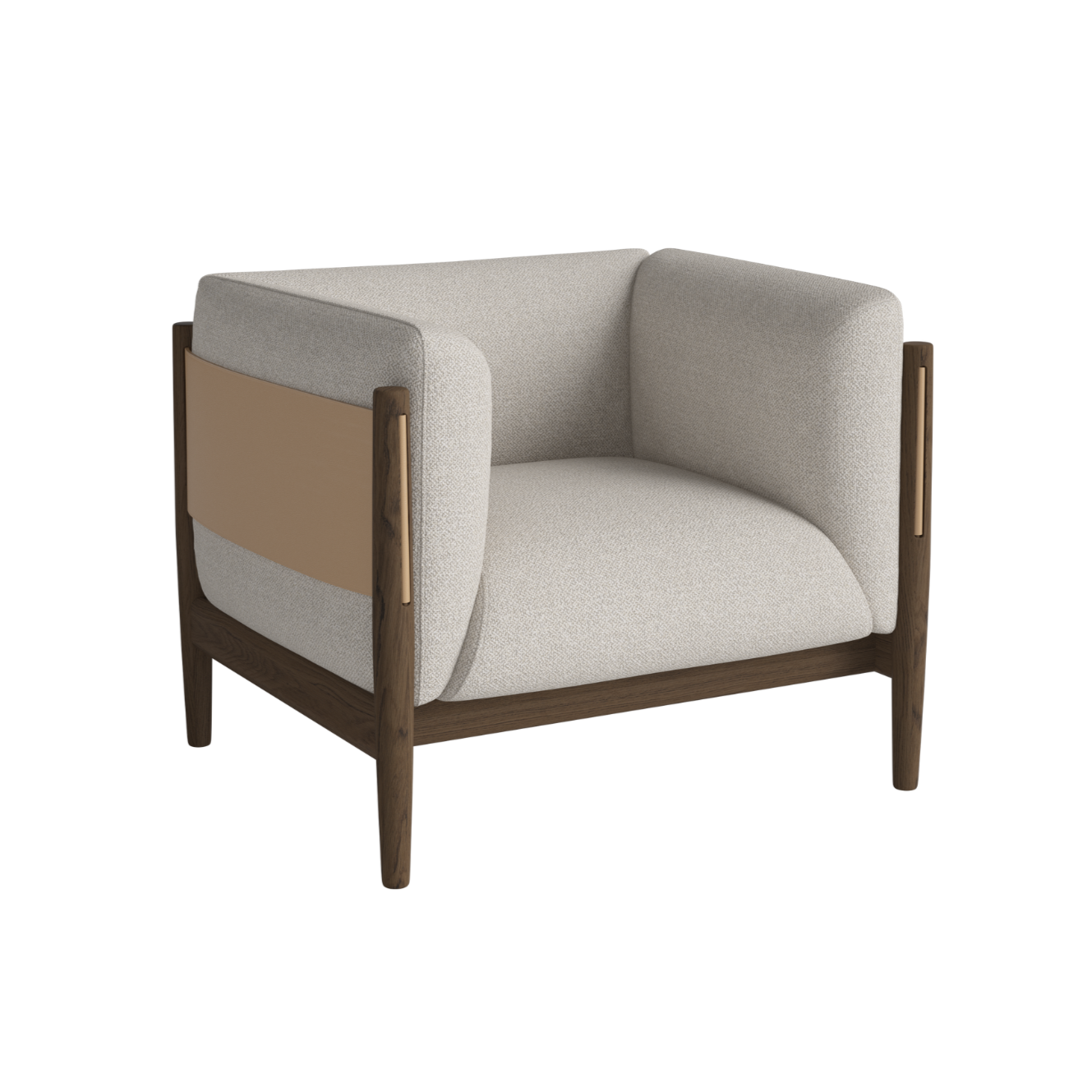 Fotel DIVE z prírodnou kožou a tmavou základňou