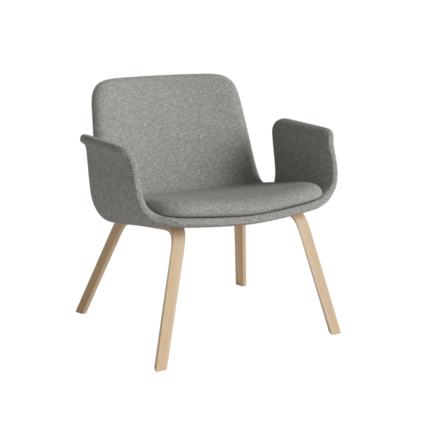 Kreslo s opierkami PALM čalúnené s bieleným podstavcom