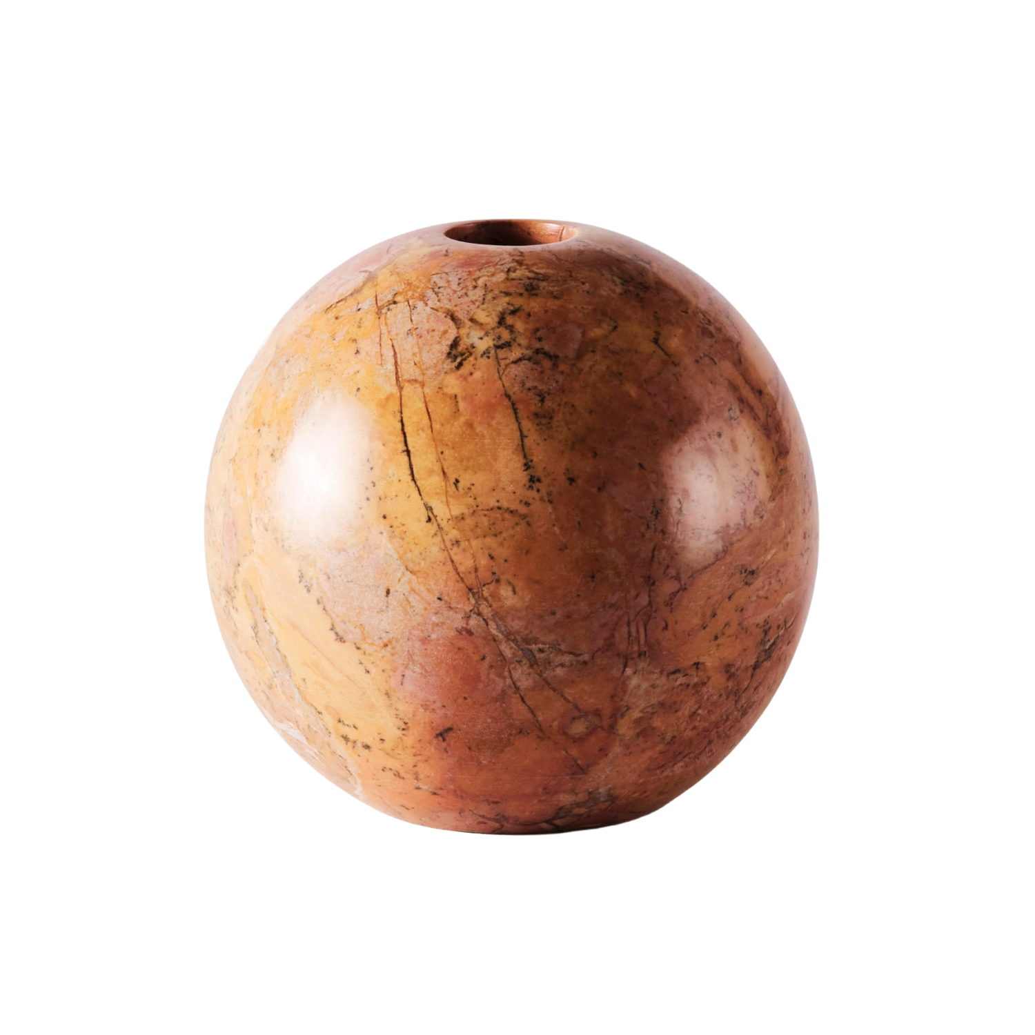 SPHERE Candle Holder Orange Marble