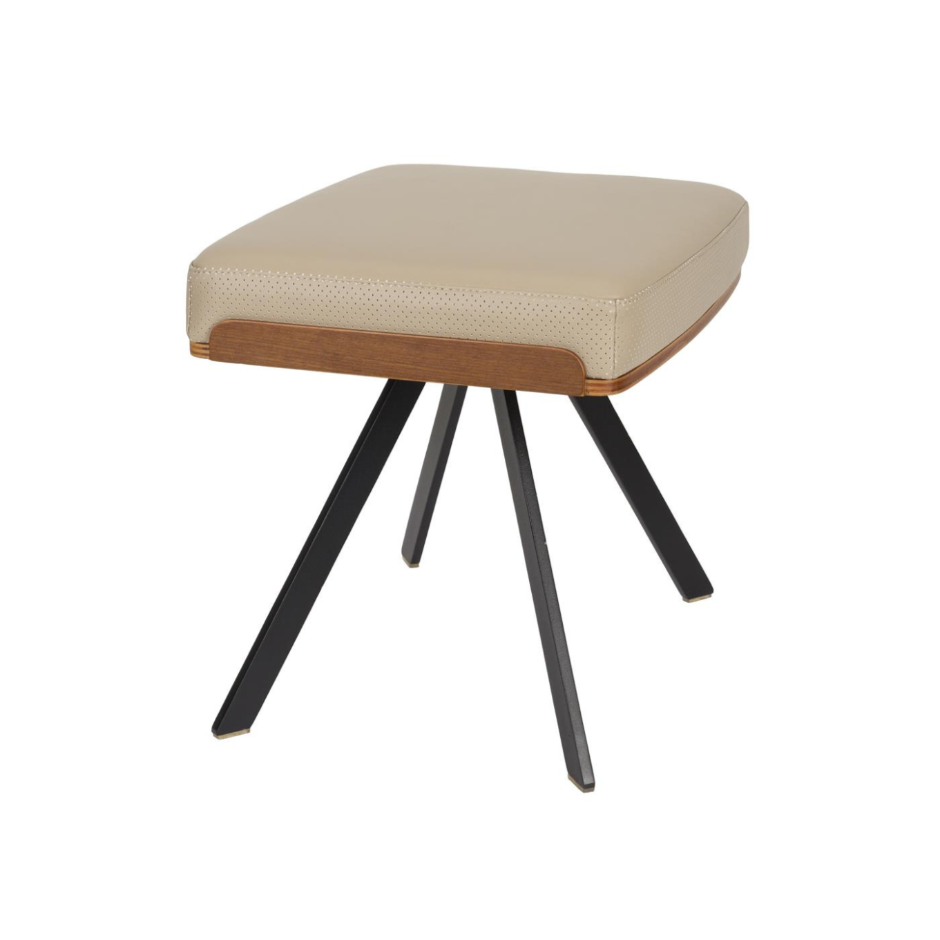 Podnožník FRIE béžová ekokoža s čiernym podstavcom