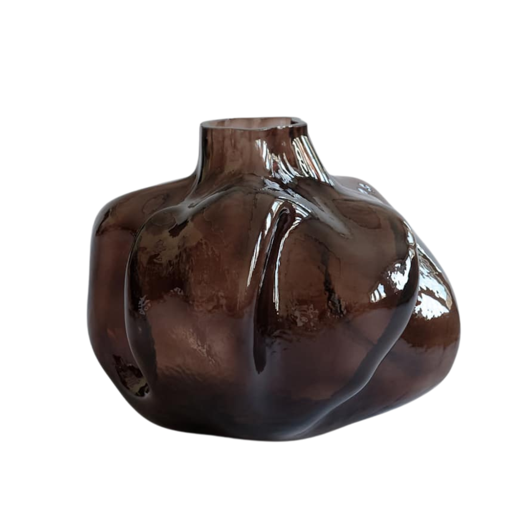 The vase is attracted to brown glass