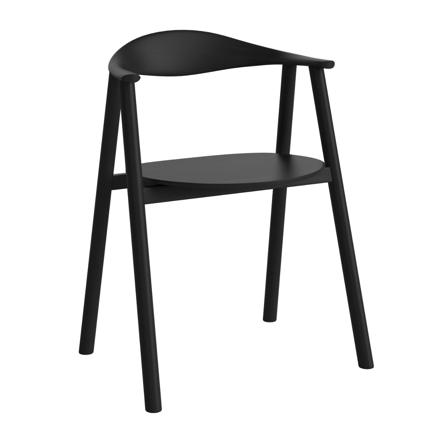 Stolička SWING z lakovaného dubového dreva na čierno