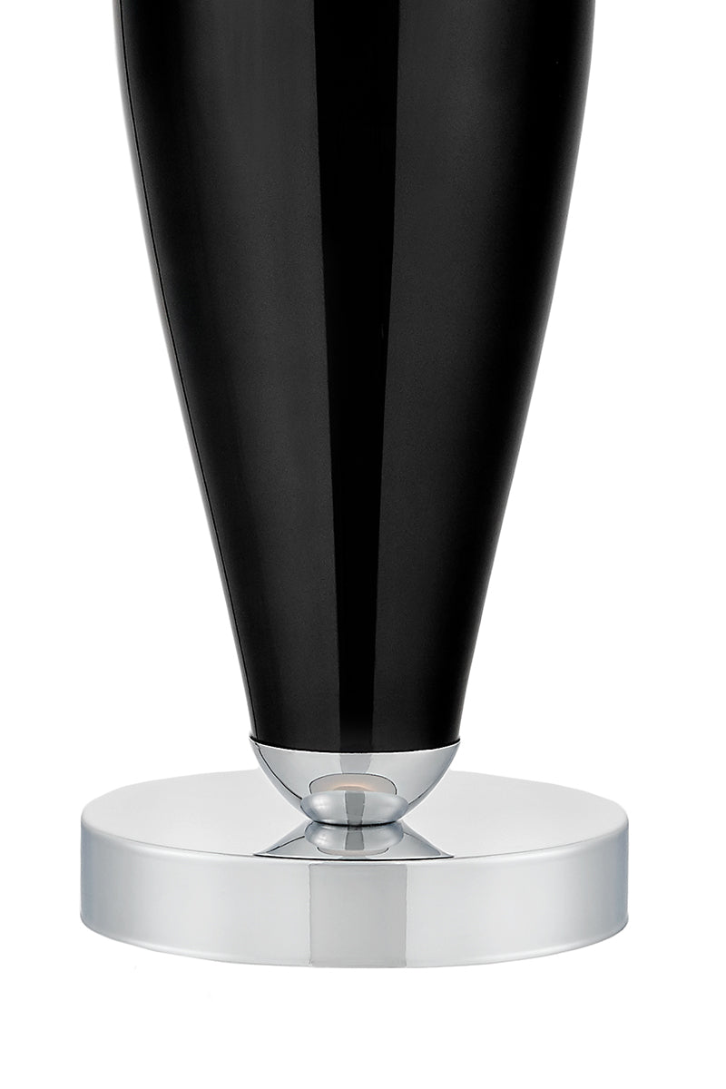 REA table lamp black with black base and silver finish