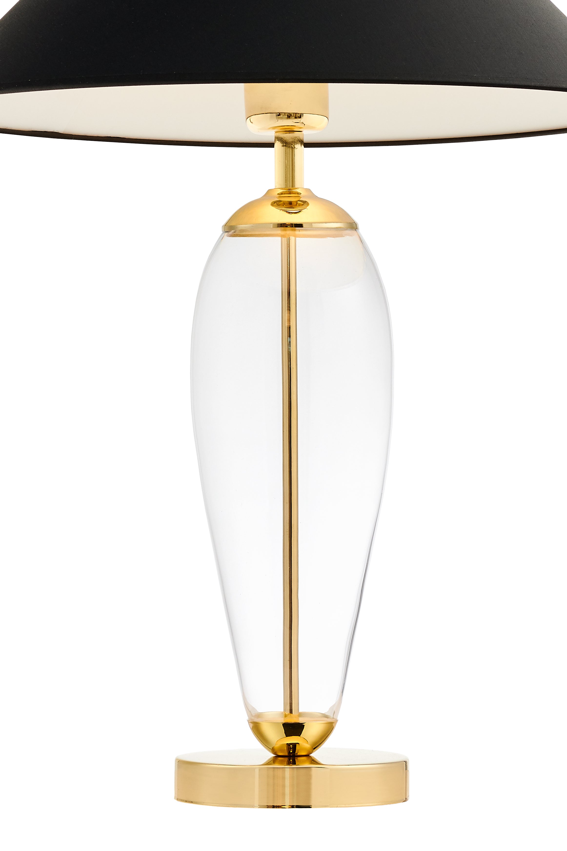 REA table lamp black with transparent base and gold finish