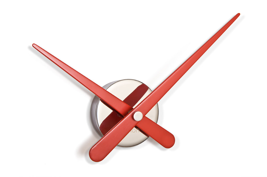 Nástenné hodiny MINI RODON chrómové s červeným povrchom