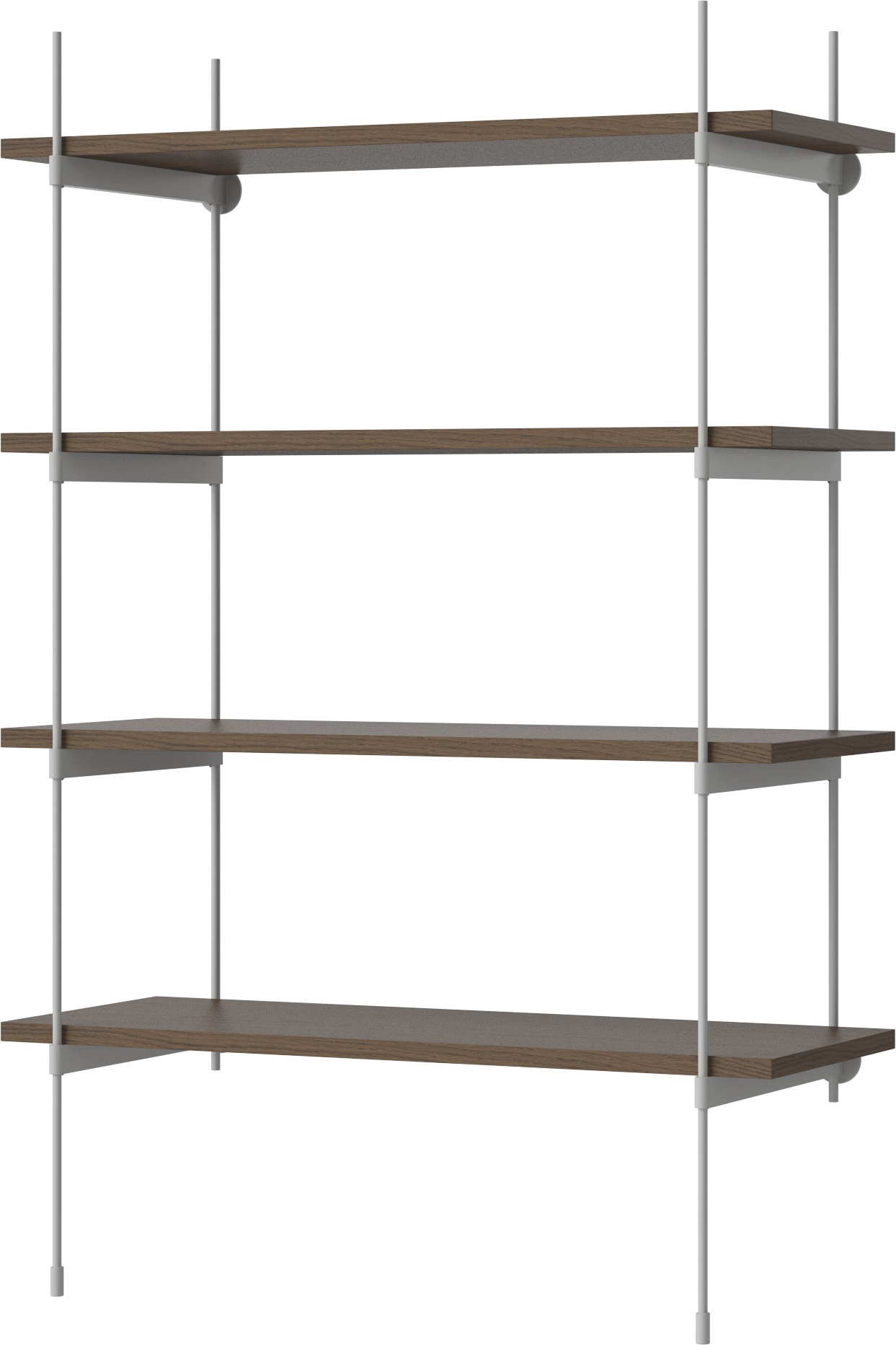 Regál ROD tmavý dubový dyha so železnou rámom