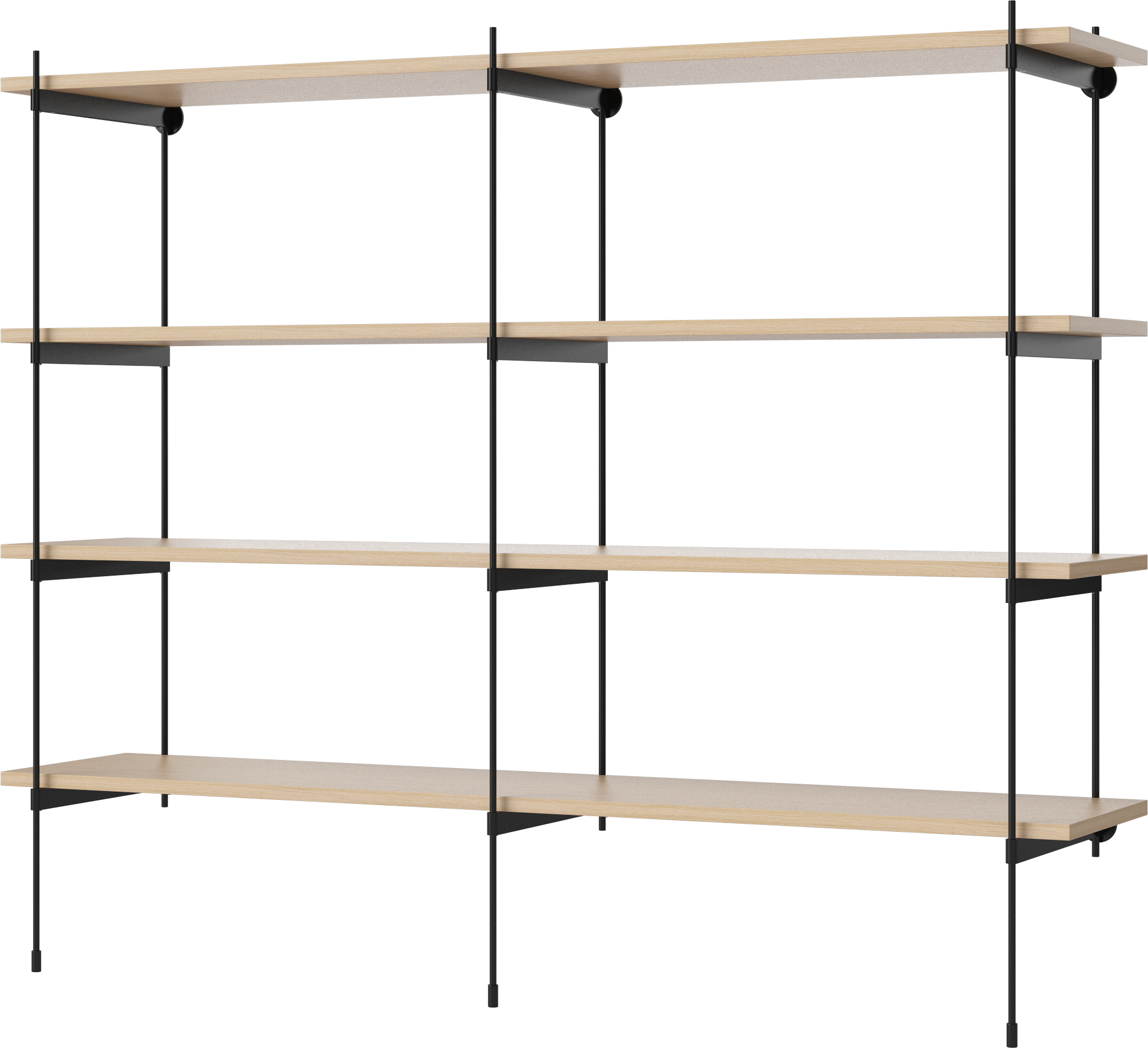 Regál ROD bielený dyha dubová s čiernym rámom